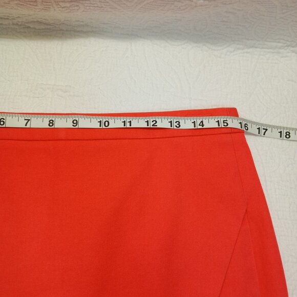 Banana Republic Skirt Size 6 Coral Wrap Pencil Cotton Blend Womens - Picture 8 of 9